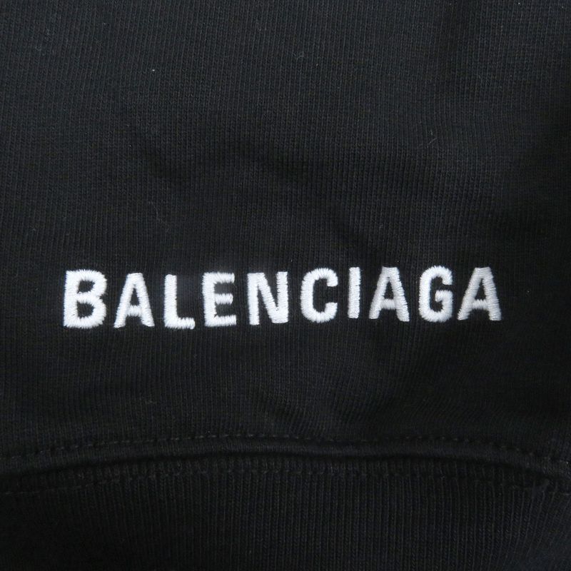 Balenciaga 22AW 697869 Back Logo Embroidery Oversized Sweatshirt Black XXS