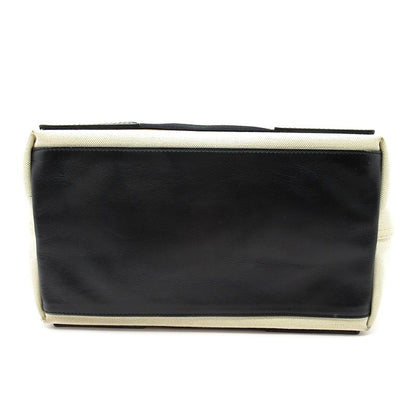 Balenciaga Navy Cabas Su S 339933 Canvas Leather Women's Tote Bag Natural Black