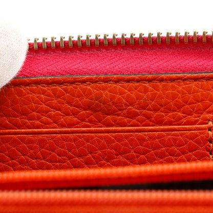 Gucci Round Zipper Bamboo Tassel Bicolor 307984 Calf Pink/orange Ladies Long