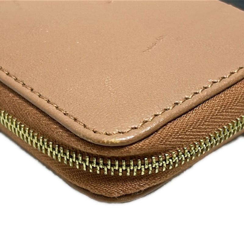 Celine Long Wallet - Brown And Black Round Zipper Leather