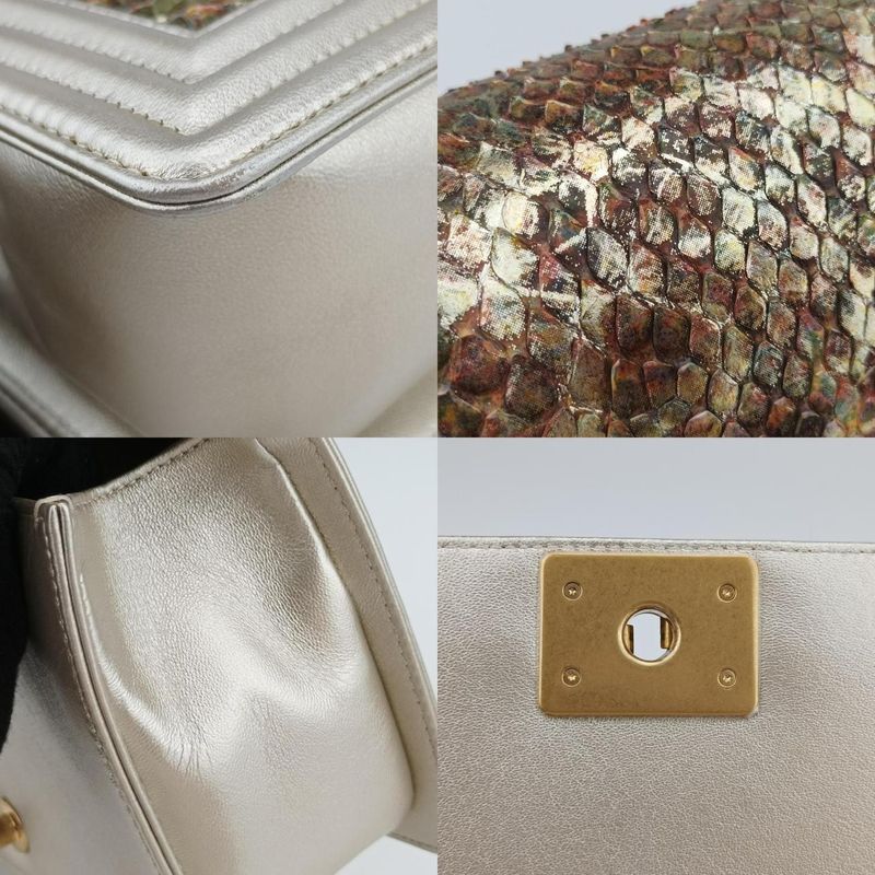 Chanel Boy Chanel Multicolor Lambskin And Snakeskin Leather A6708623974838