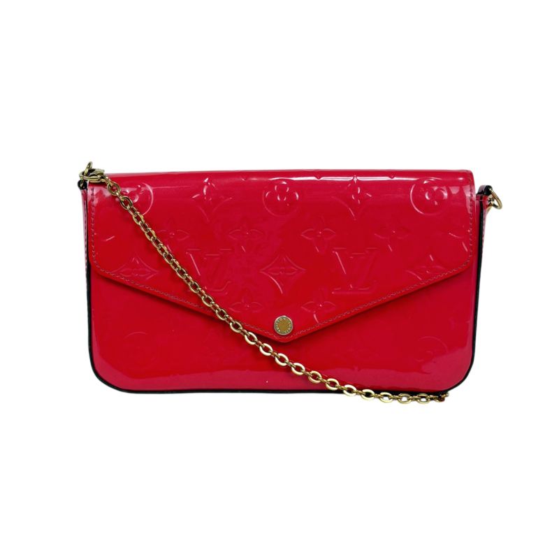 Louis Vuitton Pochette Felicie Chain Shoulder Bag Chain Wallet Vernis Patent