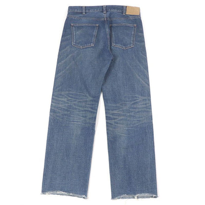 Celine N799365m07du Button Fly Cut-off Denim Pants Jeans Indigo Blue 28 Made In