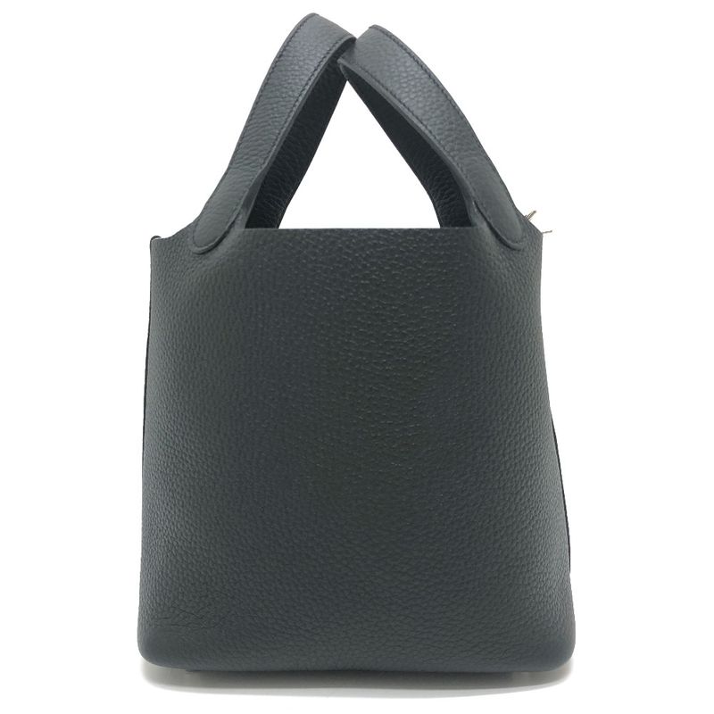 Hermes Handbag Picotin Lock PM Picotin PM Taurillon Clemence Svhardware Black