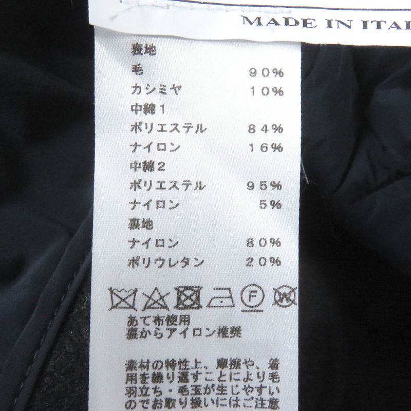 Hermes 23AW Cashmere Blend Windowpane Padded Double Breasted Coat Patted Coat