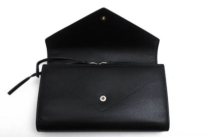 Balenciaga Long Wallet Men Leather Genuine Leather Black 371661 Papier Za Money