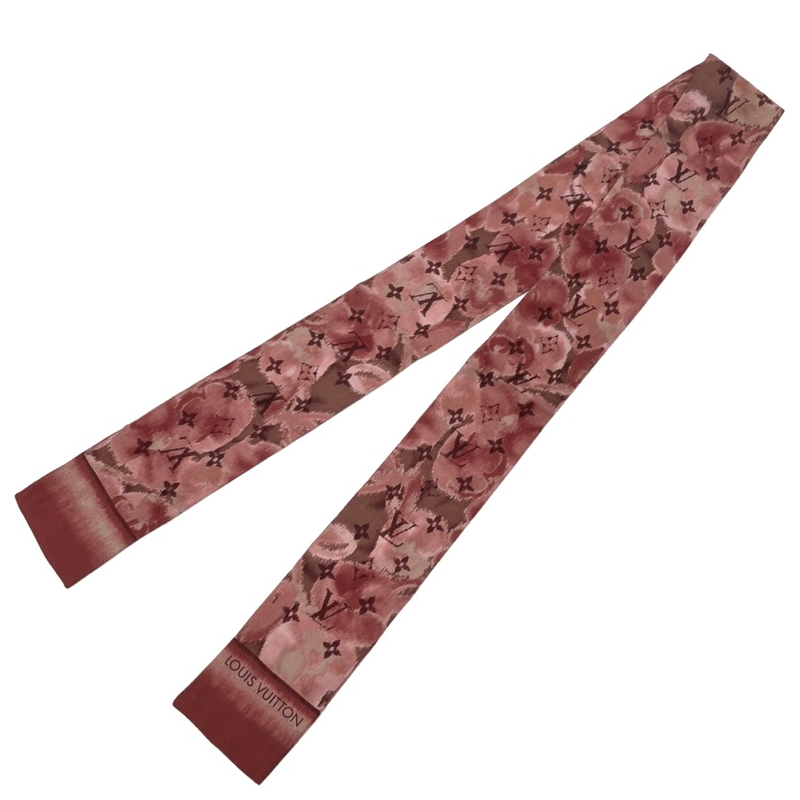 Louis Vuitton Bandeau Rose Andian Monogram Scarf Silk Pink