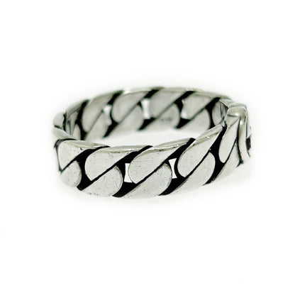 Gucci Silver Interlocking G Chain Ring 5.1g 925 Engraved 473034 Ring
