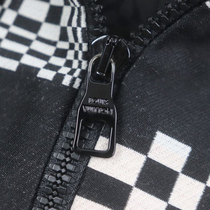  Louis Vuitton Hkb90w Damier Hooded Zip-up Jacket Black White 44 Made In Italy