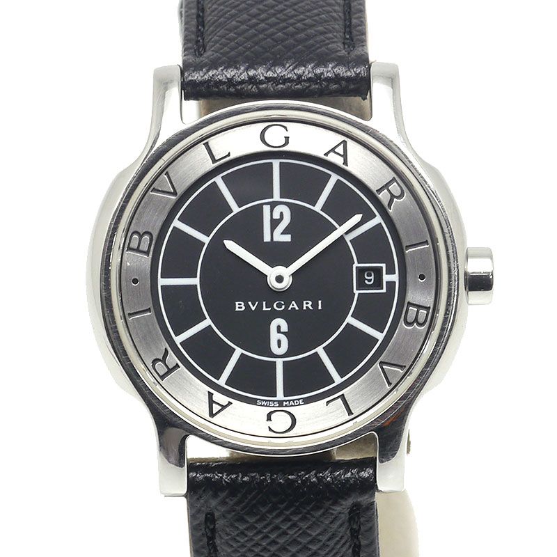Bulgari Bvlgari Solo Tempo St29s Ladies Quartz Black Dial *external Belt