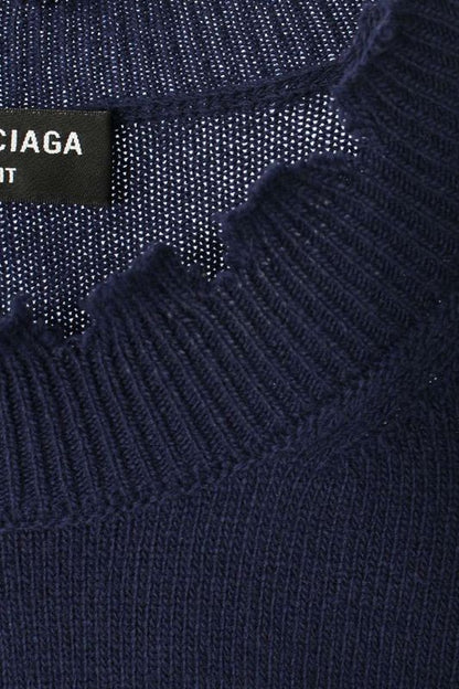 Balenciaga 682010 T1627 One Point Logo Embroidery Knit Men's M