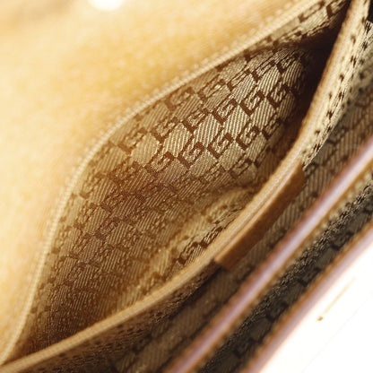 Gucci G Buckle 001.4140 Calf Brown Women Shoulder Bag