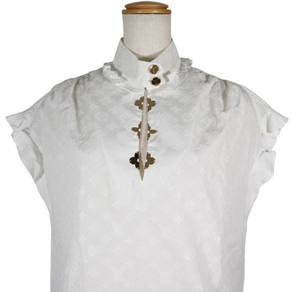 Louis Vuitton French Sleeve Ruffle Top Ruffle Blouse Monogram Rw232w AQV Fhbl13