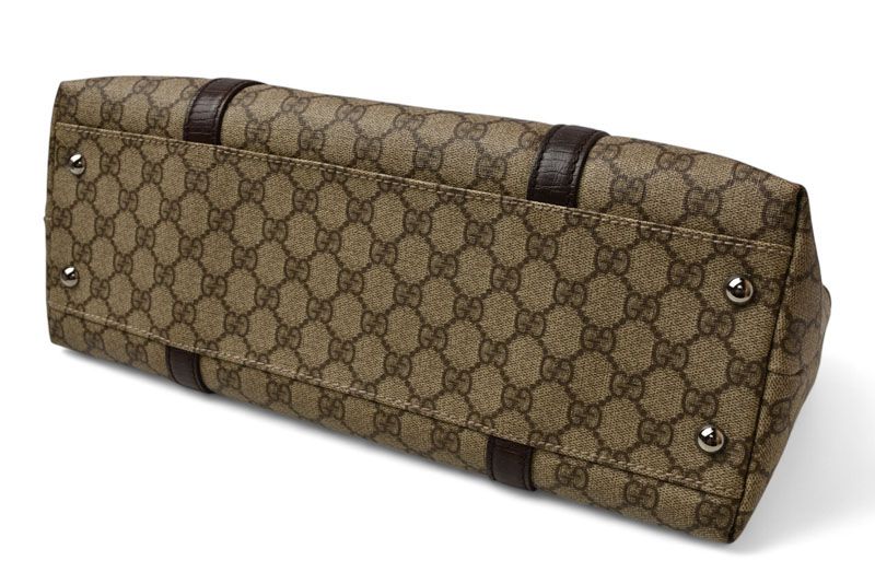 Gucci Tote Shopping Bag A4 Gucci GG Plus Leather GG Brown Beige 114595
