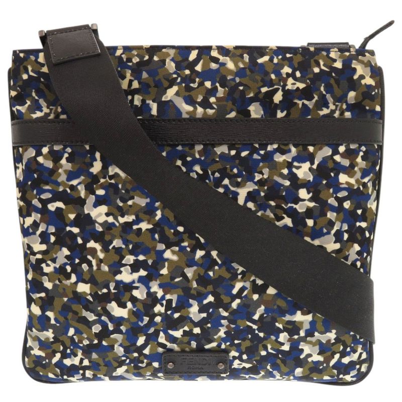 Fendi 7va369-6dz Nylon Leather Multicolor Shoulder Bag 0487 Fendi Men's
