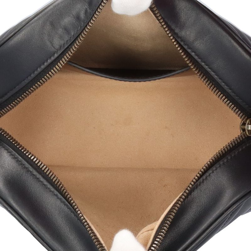 Gucci Quilted Small Shoulder GG Marmont Shoulder Bag Leather 447632 Black