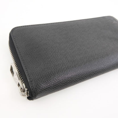 Louis Vuitton Zippy Wallet Vertical M32822 Taiga Black Ca1103 Unisex Long Wallet