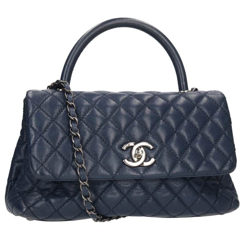 Chanel Top Handle Caviar Skin Chain Shoulder Bag Women