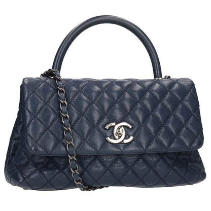 Chanel Top Handle Caviar Skin Chain Shoulder Bag Women