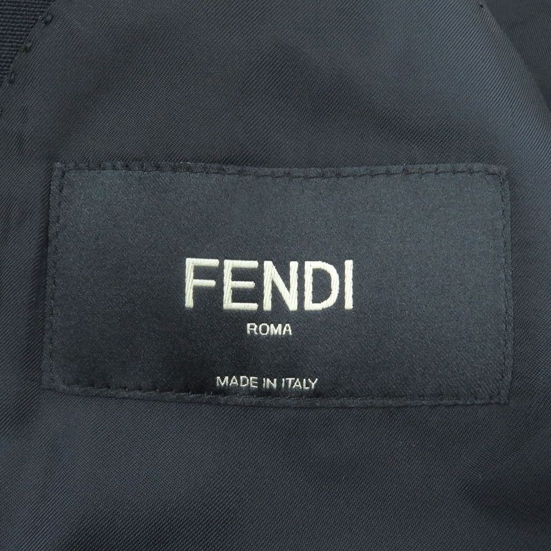 Fendi 2020 Fj0567 FF Logo Zucca Sideline Narrow Lapel Single Tailored Jacket