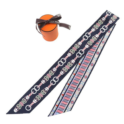 Hermes 063853s Harnais En Rosace Harness Rose Window 100% Silk Marine/rose/jaun