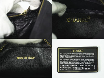 Authentic Chanel Coco Mark Matelasse Tassel Chain Shoulder Bag Pochette Nubuck