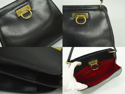 Authentic Celine Leather Handbag Black Bag Pre-owned [follow-up Discount