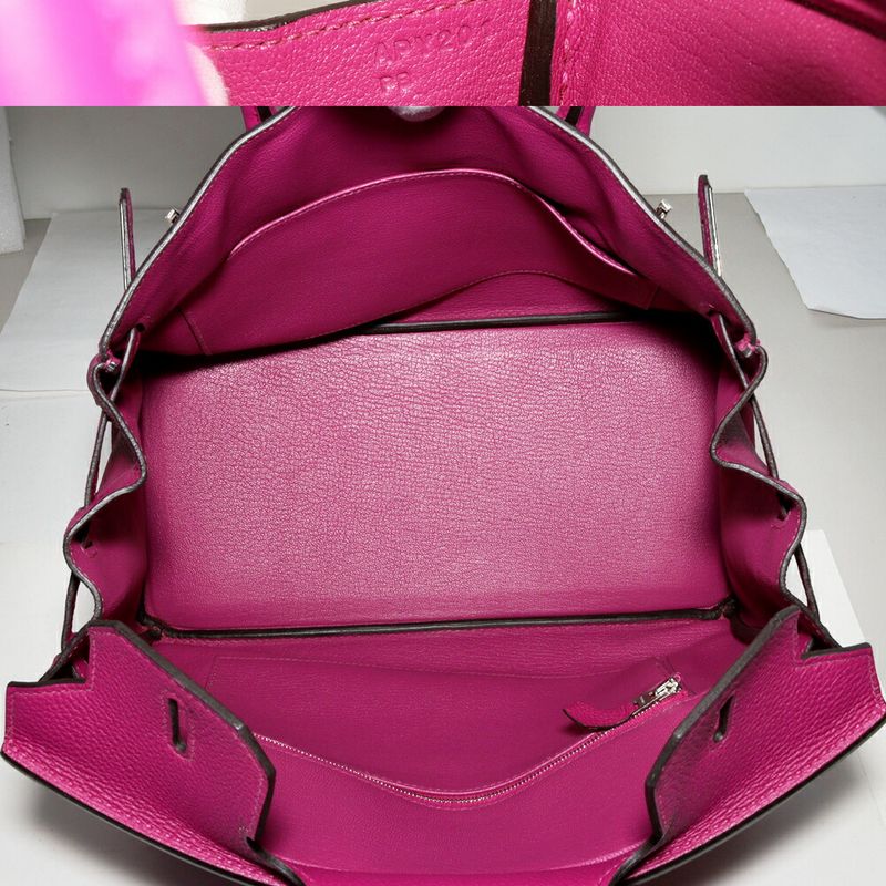 Hermes Handbag Birkin 30 Togo Rose Purple Silver Hardware