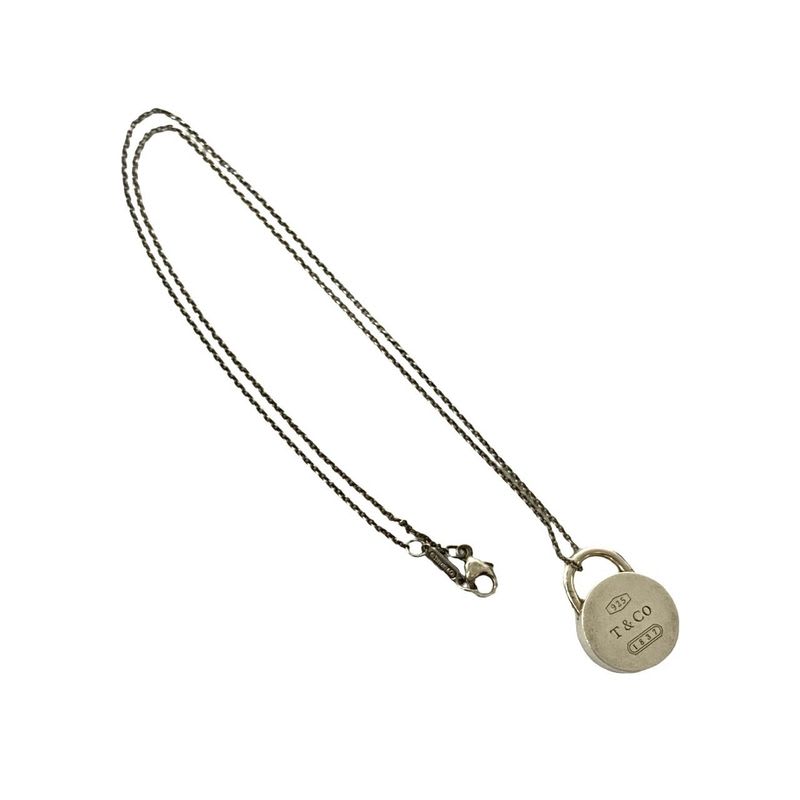 Tiffany & Co Round Lock Silver 925 Necklace Pendant Choker