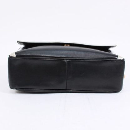 Chanel Coco Mark Chain Lambskin Black White Flap Shoulder Bag Gold