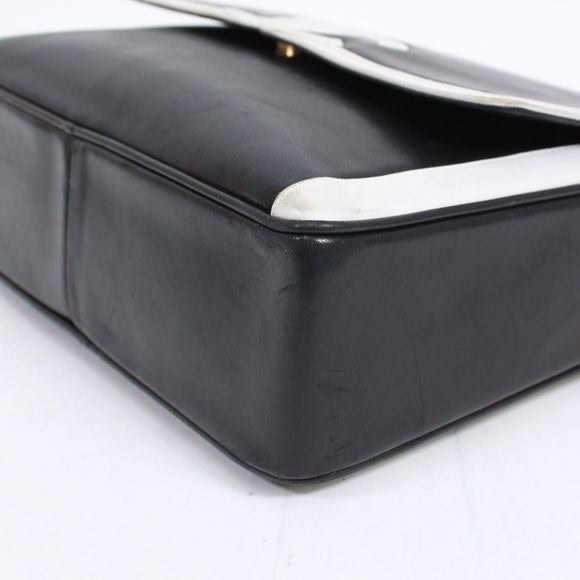 Chanel Coco Mark Chain Lambskin Black White Flap Shoulder Bag Gold