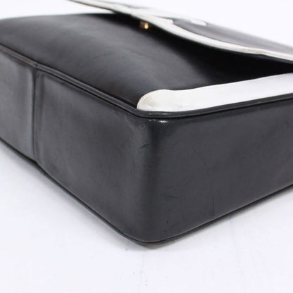 Chanel Coco Mark Chain Lambskin Black White Flap Shoulder Bag Gold