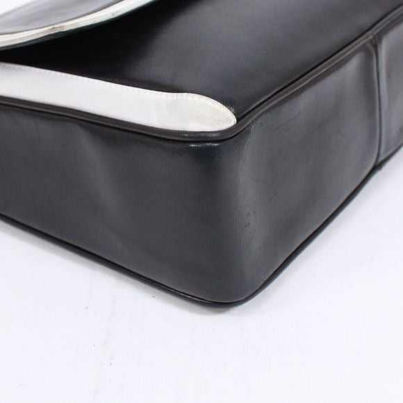 Chanel Coco Mark Chain Lambskin Black White Flap Shoulder Bag Gold