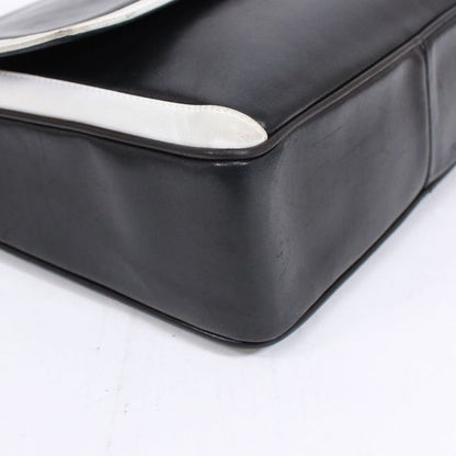 Chanel Coco Mark Chain Lambskin Black White Flap Shoulder Bag Gold