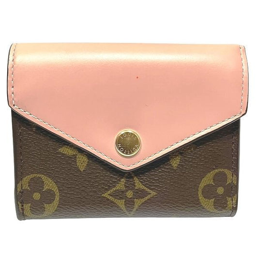 Louis Vuitton Monogram Portefeuille Zoe M62933 Rose Ballerine Trifold Wallet