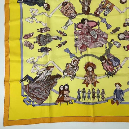 Hermes Carre 90 Silk Scarf Hello Dolly Hello Dolly Yellow