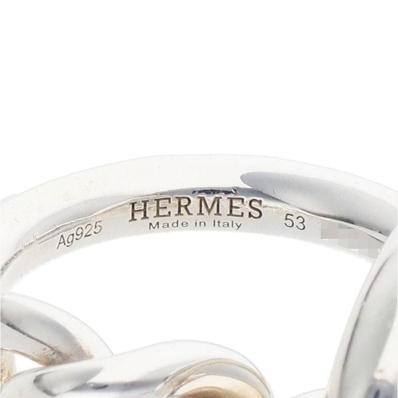 Hermes Croisette Silver Ring Men's 53 11