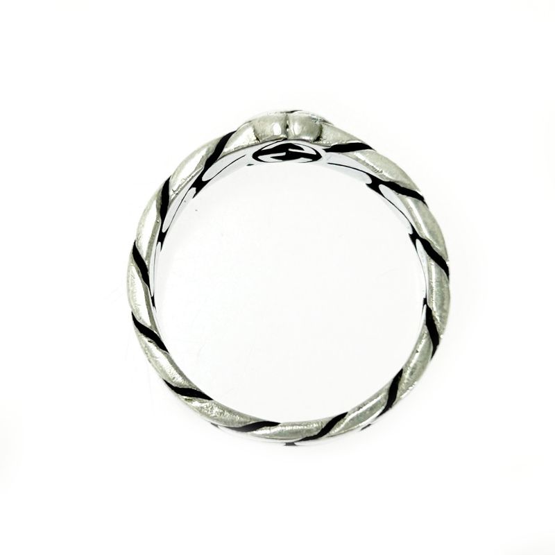 Gucci Silver Interlocking G Chain Ring 5.1g 925 Engraved 473034 Ring