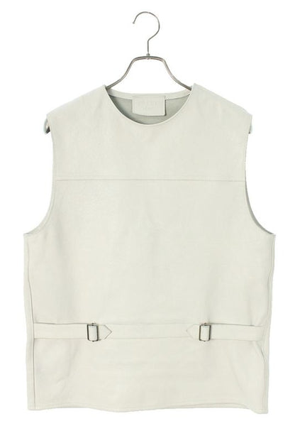 Prada 23SS Upc194 S231 12NF Belted Leather Pullover Vest Men 46