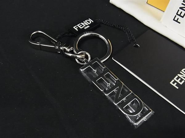 Fendi Key Holder Key Ring Bag Charm Women's Men's Silver Fr1688