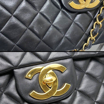 Chanel Matelasse 34 Chain Shoulder Bag Decamato Black Leather