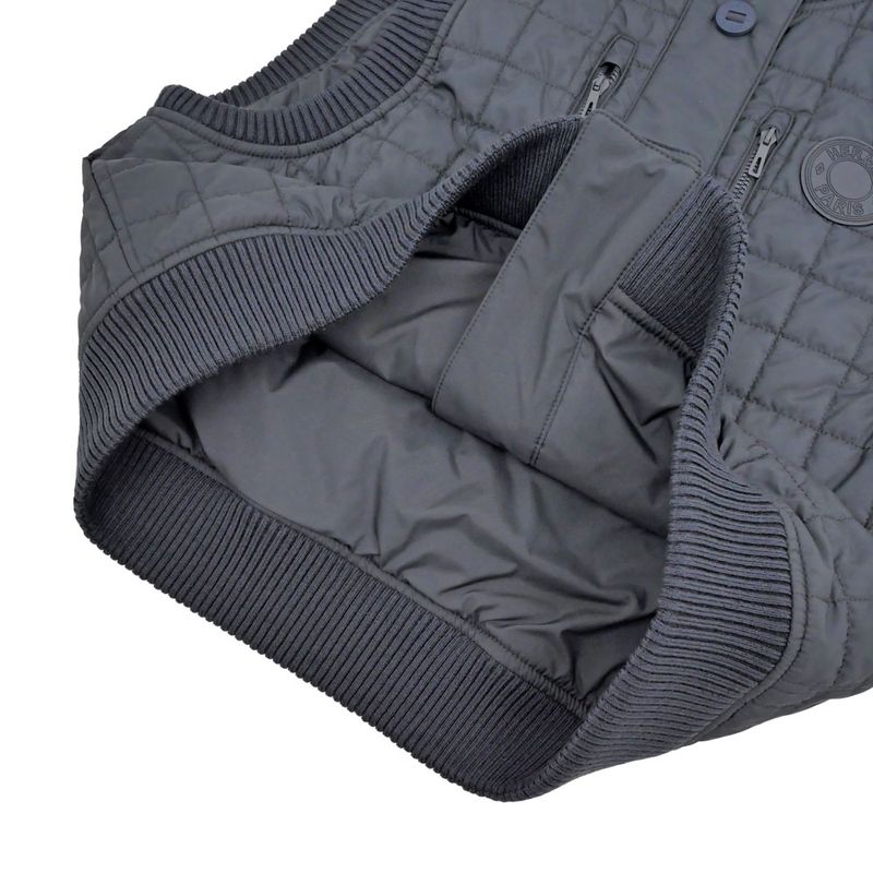 Hermes Quilted Nosleeve Bomba Jacket Black Size 36 Ladies' Women's