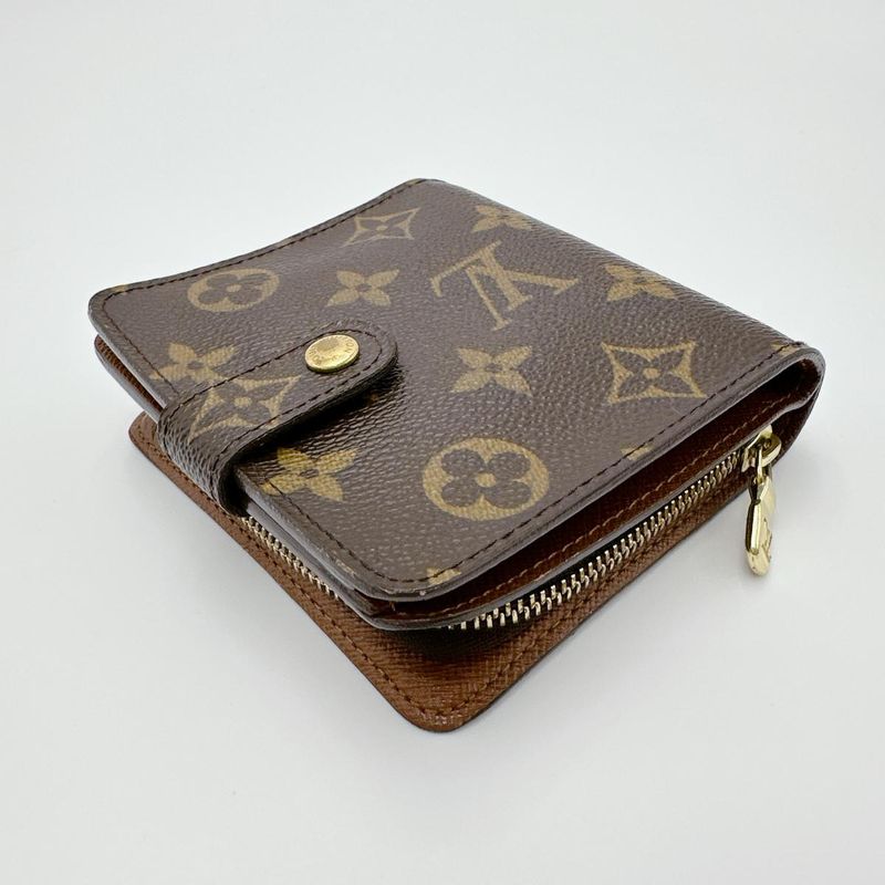 Louis Vuitton M61667 Monogram Compact Zipped Wallet With Zipper Pocket For