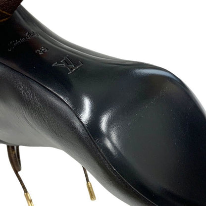 Louis Vuitton Silhouette Line Monogram Short Boots Leather Black Brown Black