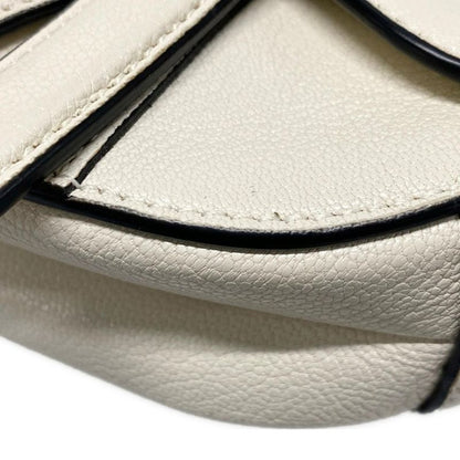Dior/christian Dior Handbag Saddle Micro Bag White Mini Bag Leather