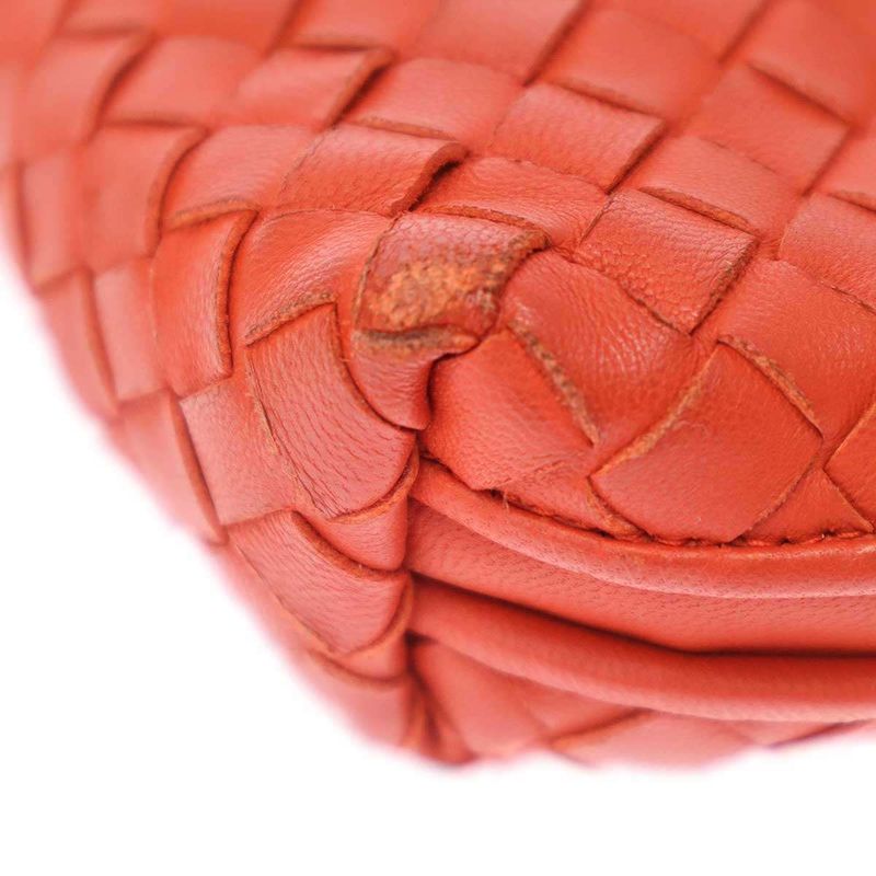 Bottega Veneta Nodini Intrecciato Leather Shoulder Bag in Red