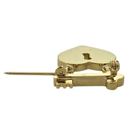 Chanel Brooch Coco Mark Heart Key Color Stone Pink Gold 02P