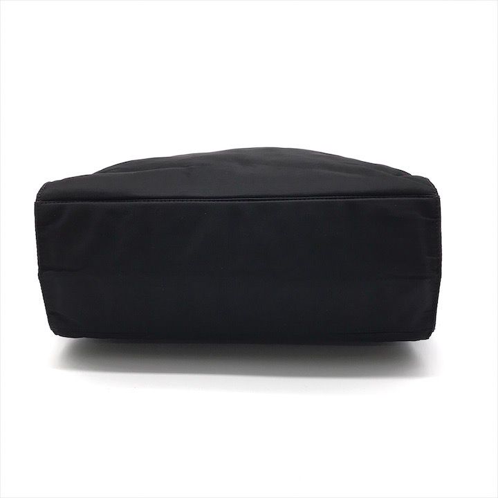 Prada Nylon Tessuto Metal Handle Hand Bag Black Bag