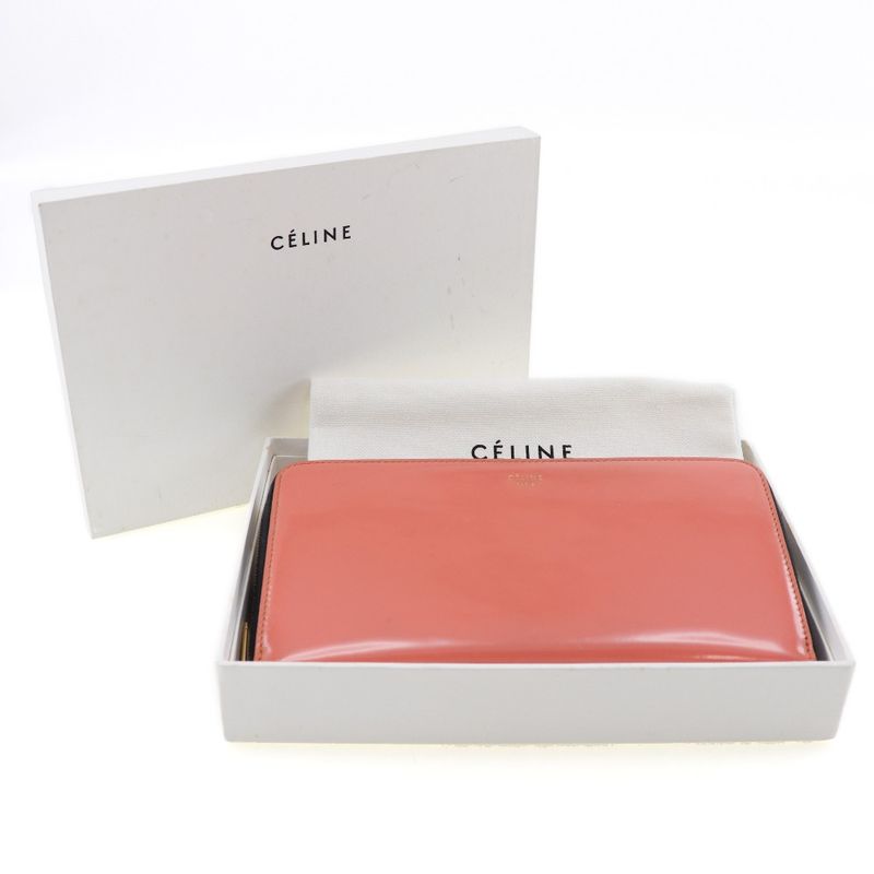 Celine Round Zipper Enamel Ladies Long Wallet
