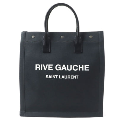  Saint Laurent Paris 632539 Rive Gauche N/S Canvas Leather Tote Bag Dark Gray